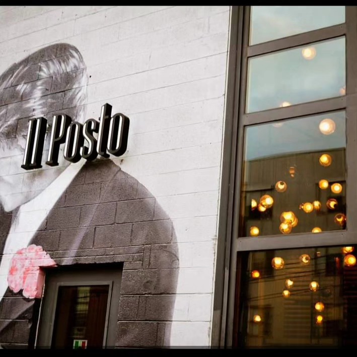 wall with a man painted on it