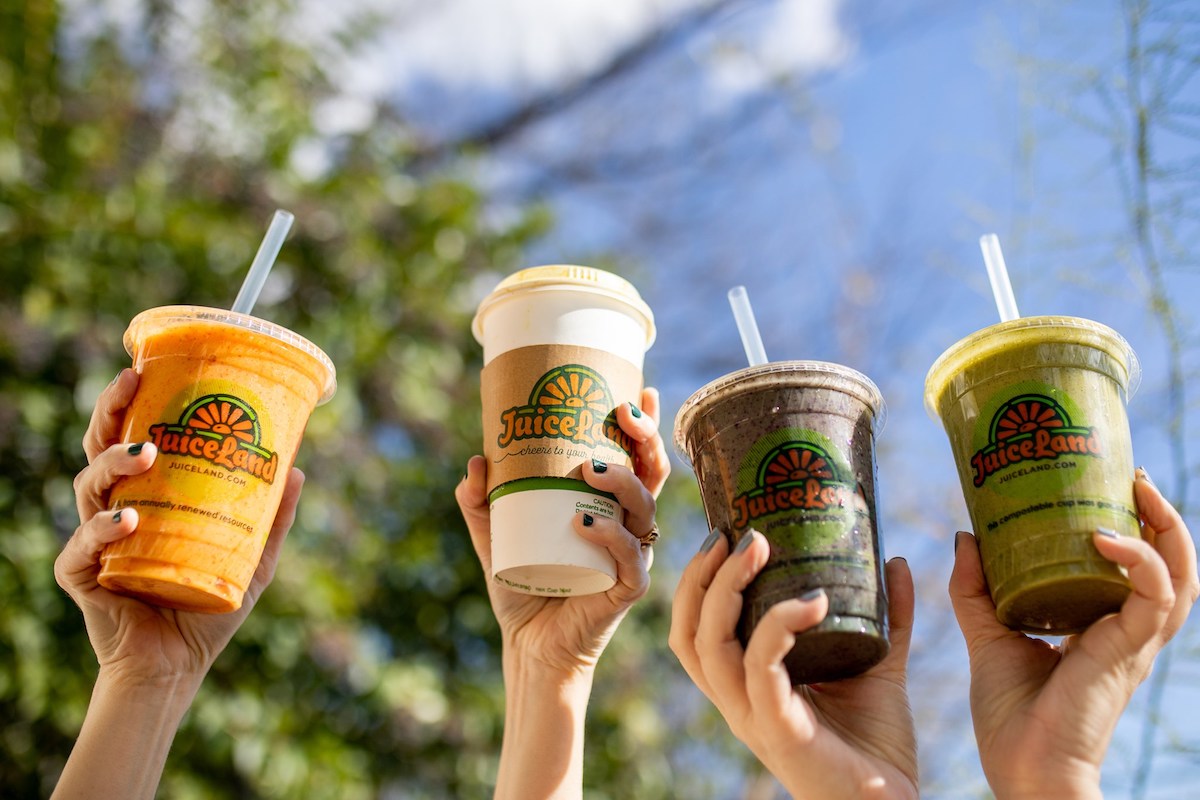 The Morning Sunshine, Golden Mylk Coffee Latte, Originator, and Wundershowzen at JuiceLand. | Photo by JuiceLand