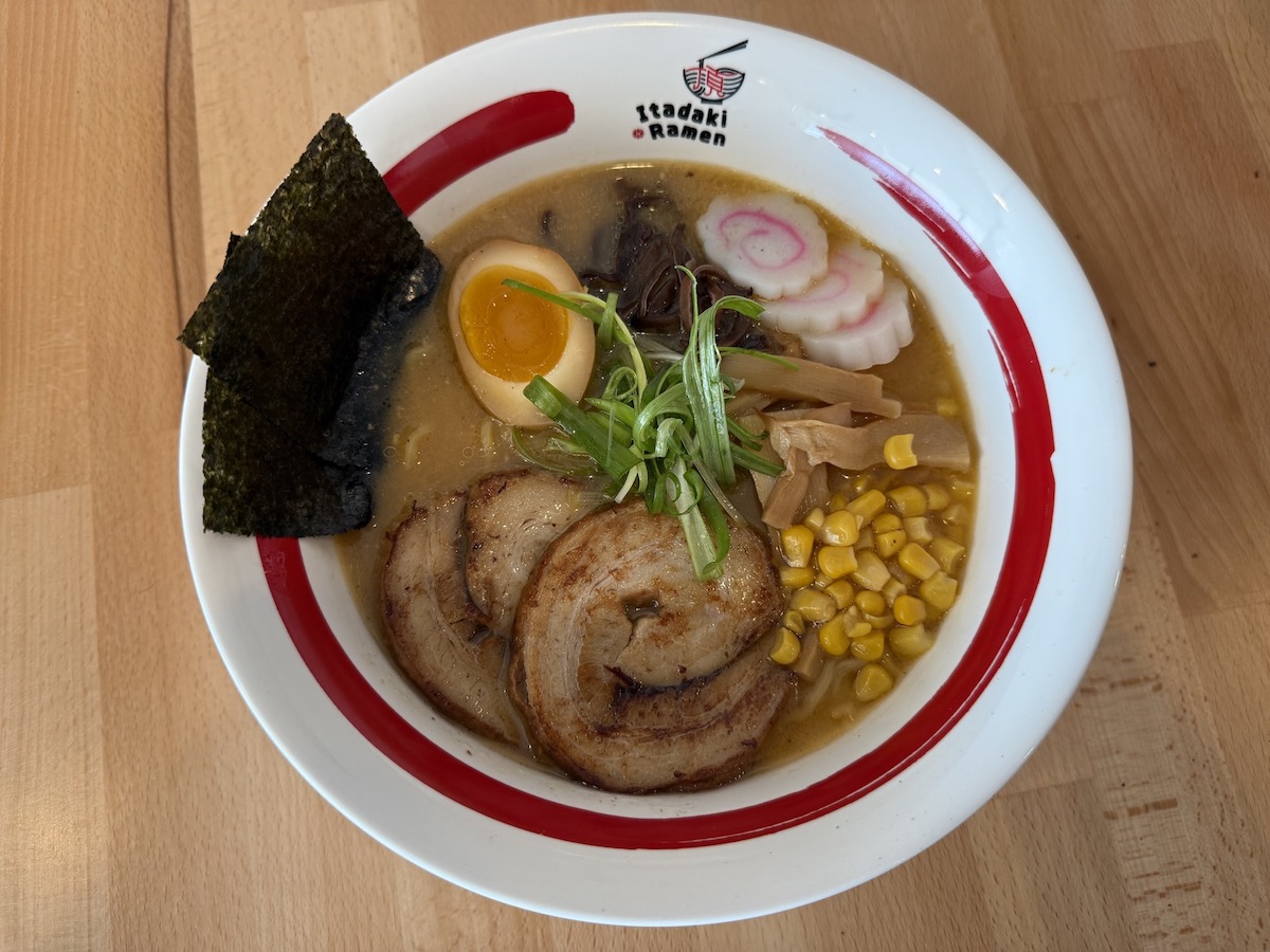 Ramen with nigori chicken broth at Itadaki Ramen. | Photo by Itadaki Ramen