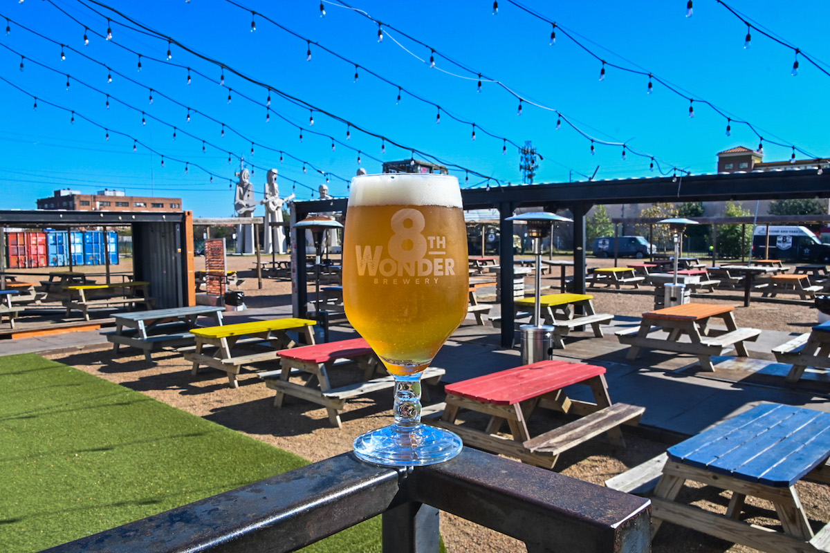 The sprawling patio at 8th Wonder Brewery. | Photo by 8th Wonder Brewery