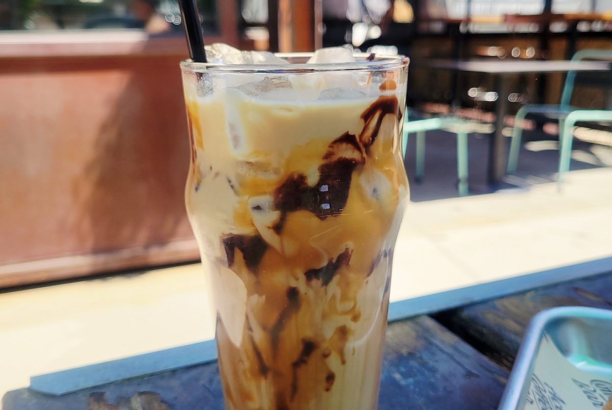 An iced Miso Kame Mocha is desert in a cup in the best possible way. | Photo by Linnea Covington