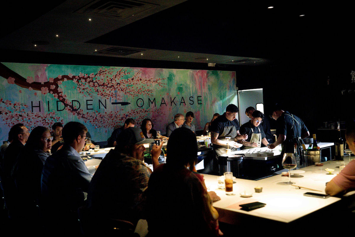 - DiningOut Global The intimate dining room at Hidden Omakase. | Photo by Abante Photography