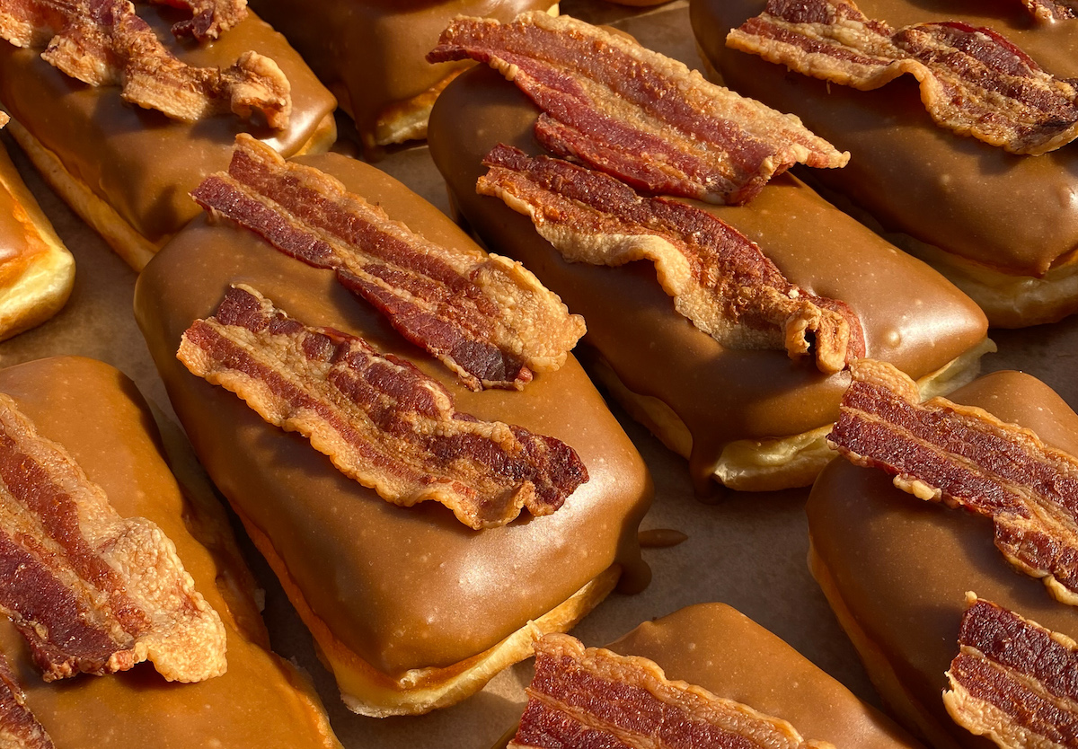 Bacon maple bars at Voodoo Doughnut. | Photo by Voodoo Doughnut