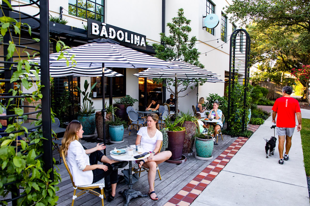 Prime people- and dog-watching on the patio at Badolina in Rice Village. | Photo by Kirsten Gilliam