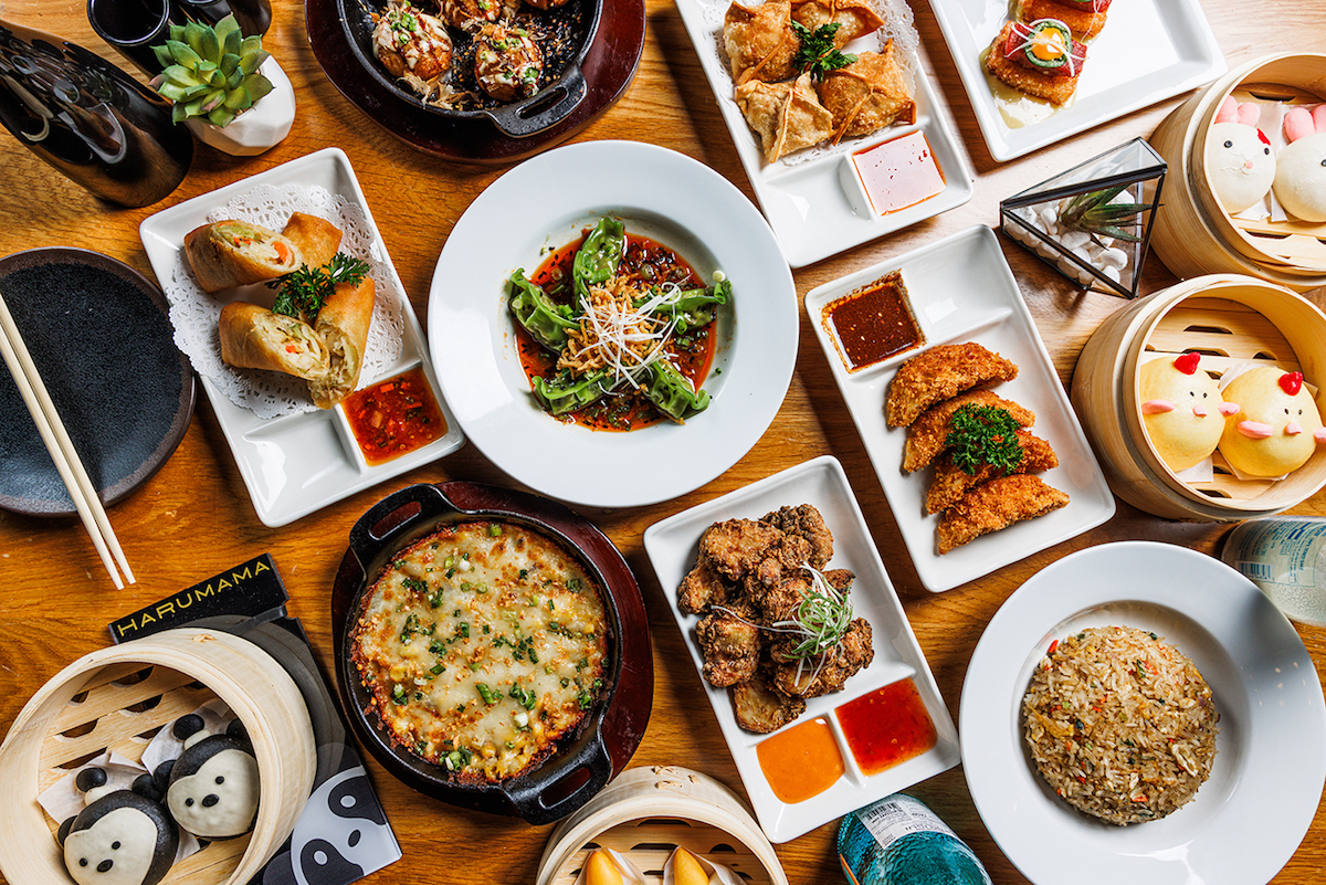 A spread of noodle bowls, buns, and more at Harumama Noodles + Buns. | Photo by Harumama Noodles + Buns