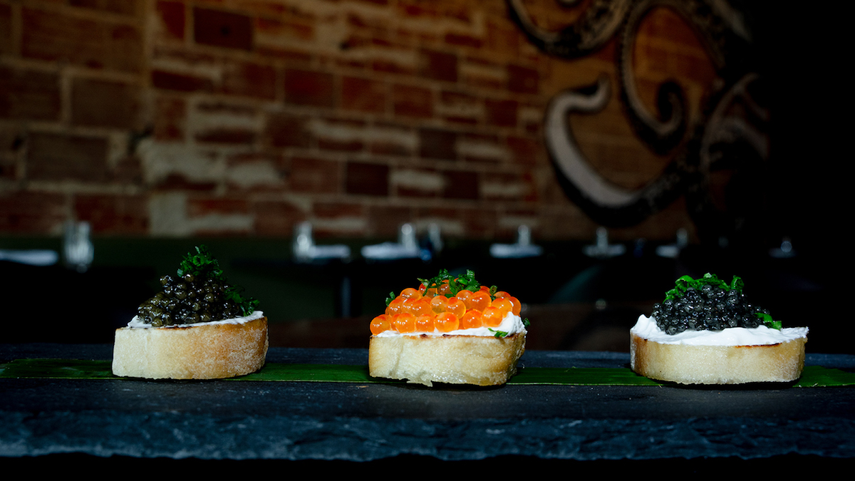 Caviar sampler at Hugo's Seafood Bar. | Photo by Hugo's Seafood Bar