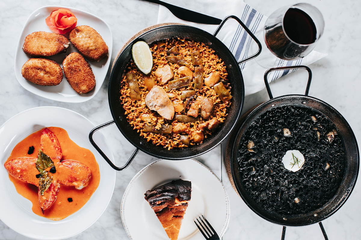 A variety of tapas and paella at Sketches of Spain. | Photo by Kathy Tran