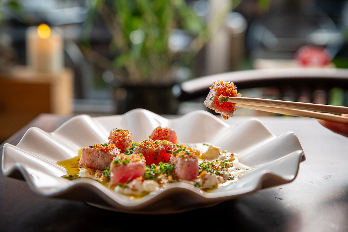 Tuna stracciatella at Một Hai Ba. | Photo by Adriana Herrera