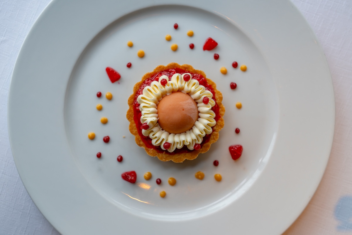 The blood orange tart from the dessert menu. | Photo by Beyond the Apron Media
