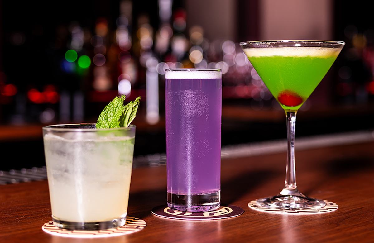 Featured cockails at Boogies, including the Let's Go Disco, Cloud 909, and the appletini. | Photo by Robert Underwood