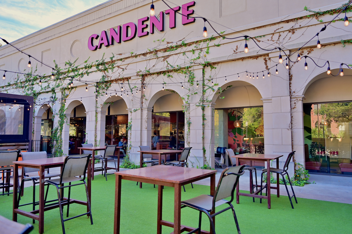 String lights decorate the patio green at Candente in Montrose. | Photo by Alex Montoya