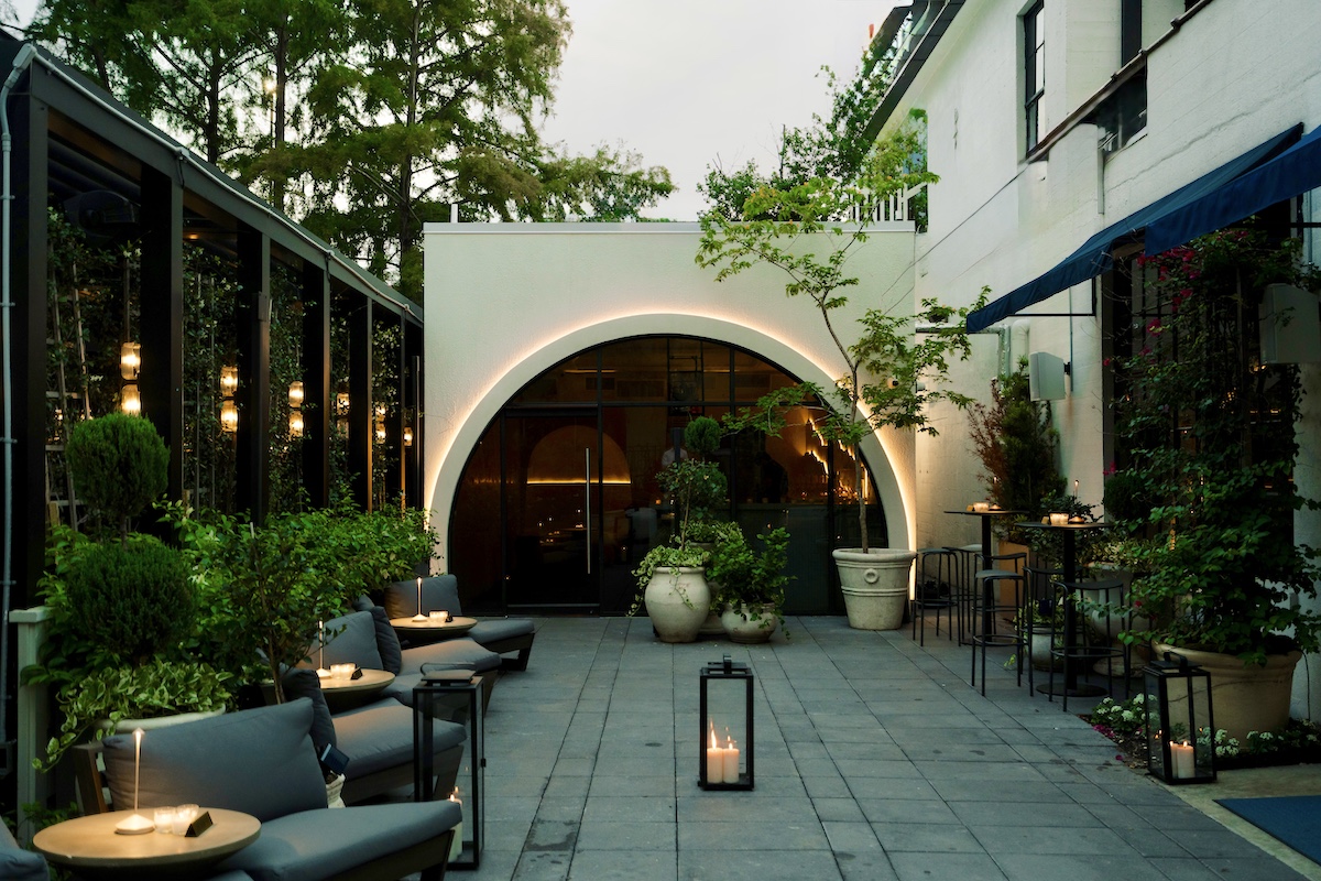 The newly opened courtyard patio at Clarkwood. | Photo by Clarkwood