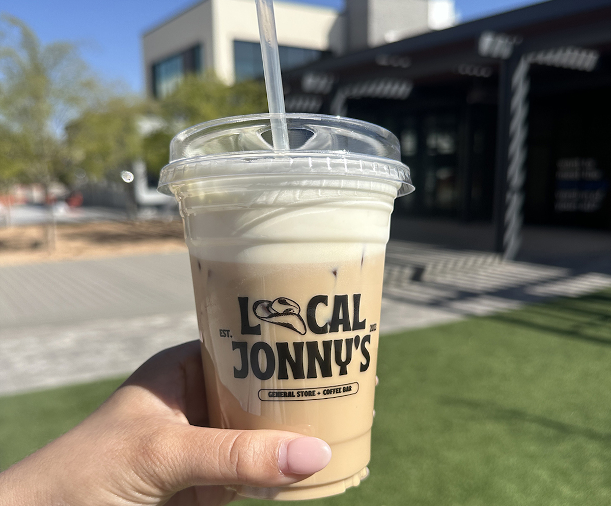 An iced latte outside of Local Jonny's. | Photo by Desiree Gutierrez