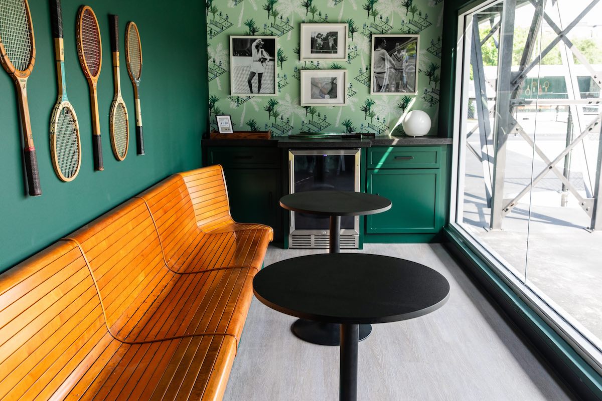 Air-conditioned bays for players and spectators surround the Courts at Solarium. | Photo by Becca Wright