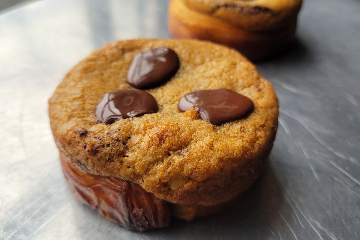brown pastry with chocolate