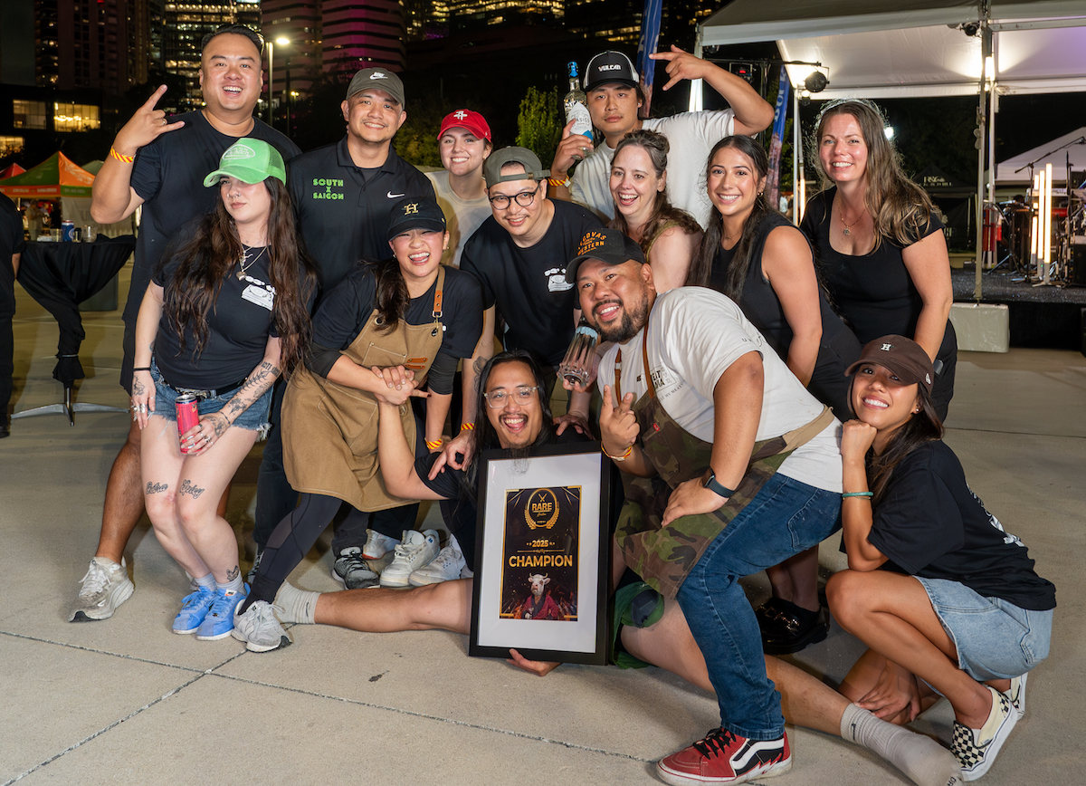 The Meat Mafia team poses with their award for winning 1st place in the Traditional Steak category at the 2025 RARE Steak Championship in Houston. | Photo by Swizzle Media