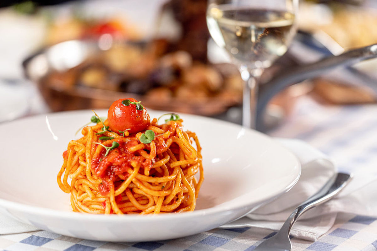 Spaghetti pomodoro at Dolce Riviera. | Photo by Kathy Tran