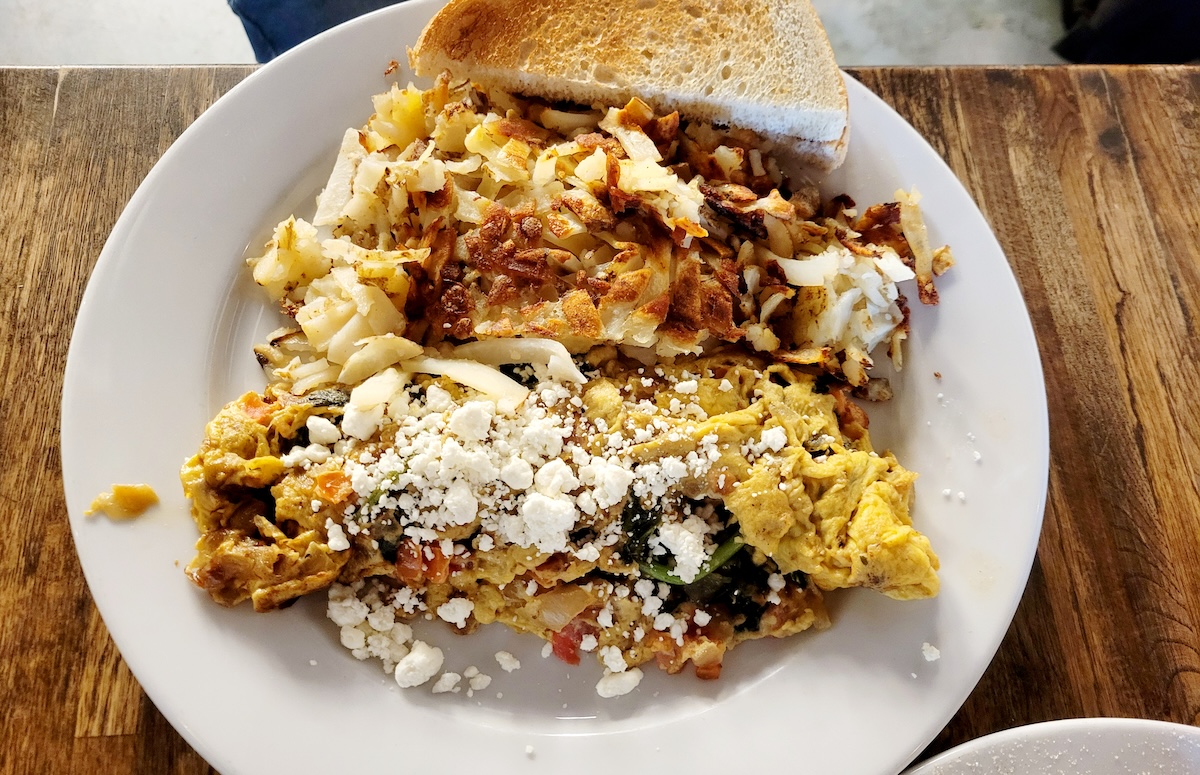 white plate with eggs