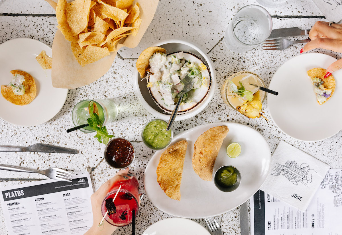 Happy hour bites and drinks on the patio at Jose. | Photo by Paul Torres