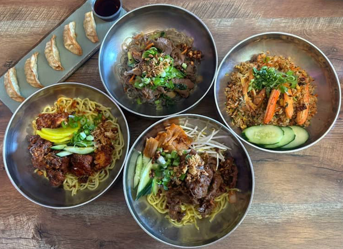 A variety of bowls with dumplings at K-Pop Ramen Shop. | Photo by K-Pop Ramen Shop