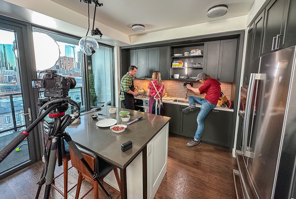 Filming behind the scenes of Chef'n It. | Photo by Behind the Apron Media