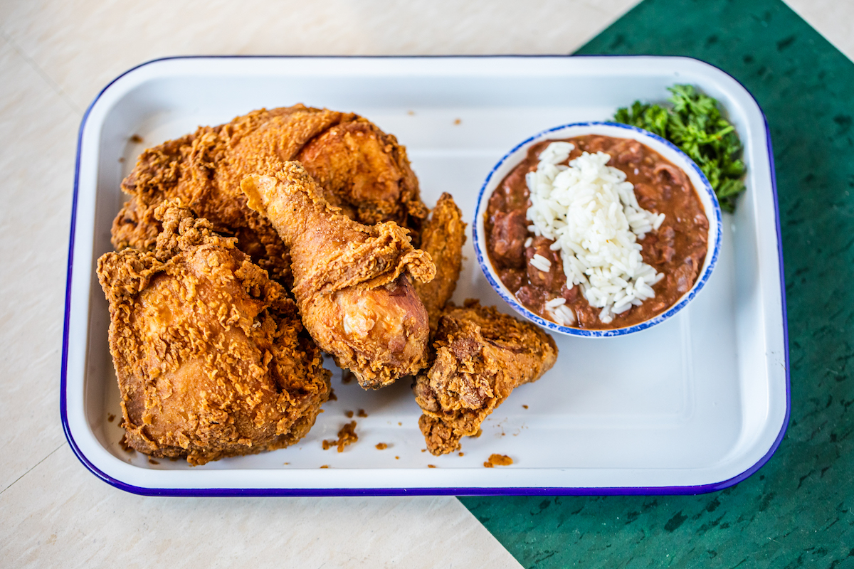 Gatlin's Fins & Feathers features half a fried yard bird with one side during dinner. | Photo by Becca Wright