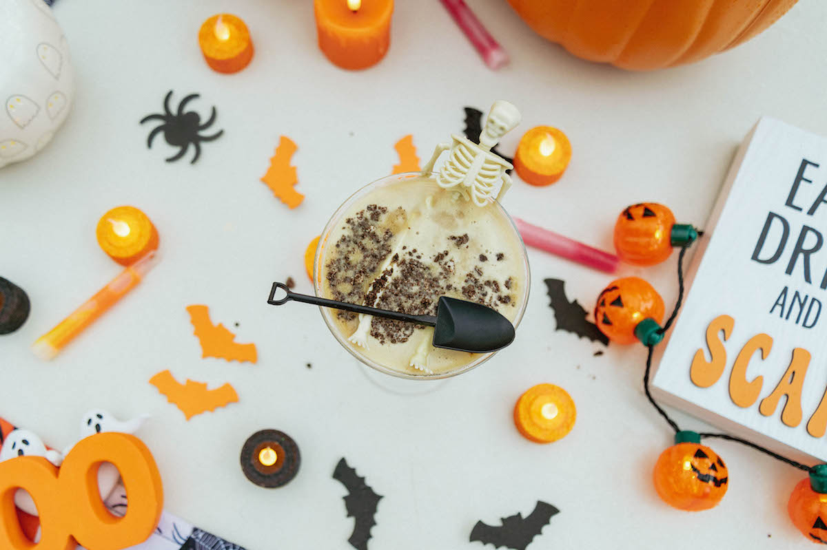 The grave digger espresso martini on Heights & Co.'s Halloweentown menu. | Photo by Brandon Holmes