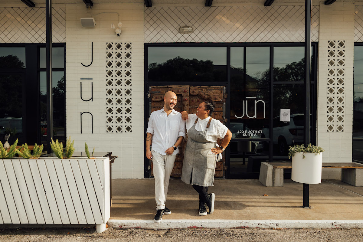 Chefs Henry Lu and Evelyn Garcia outside of Jūn. | Photo by Luke Chang