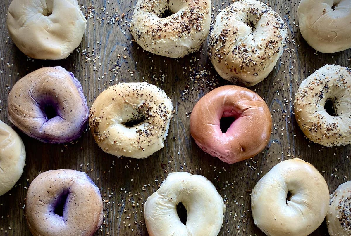 A variety of sweet and savory bagels at Hot Bagel Shop. | Photo by Hot Bagel Shop