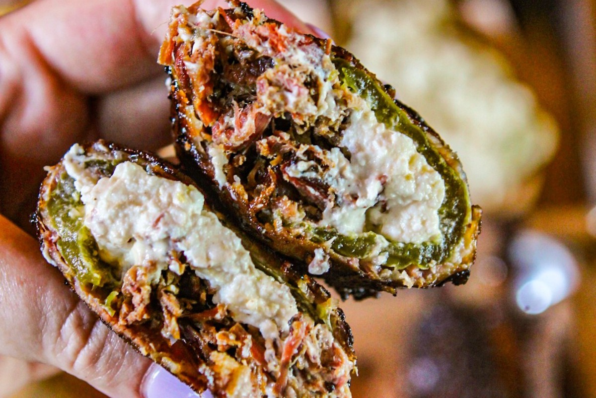 The indulgent filling of a Texas Twinkie at Hutchins BBQ. | Photo by Hutchins BBQ