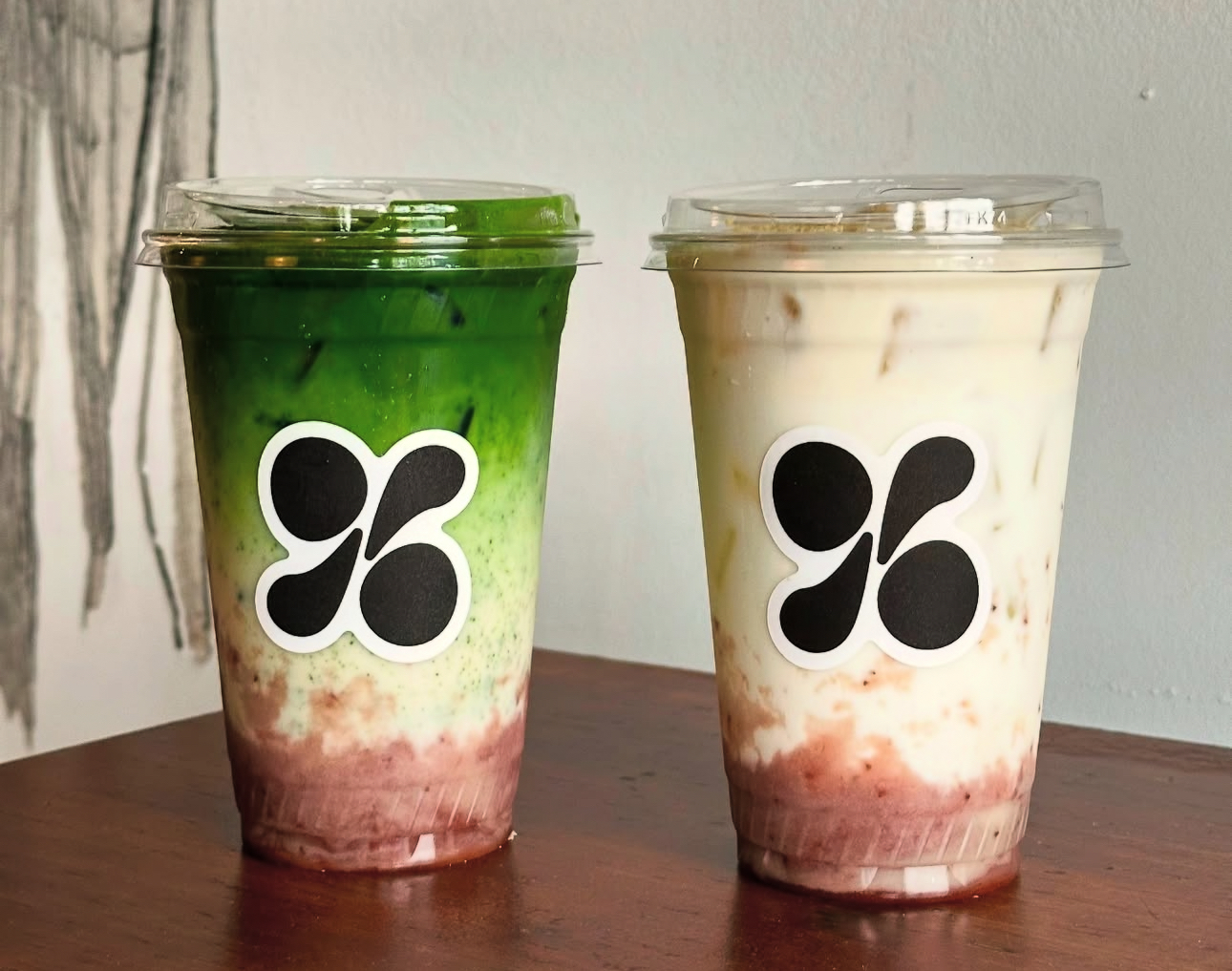 Matcha and strawberry shortcake boba teas at Hyphen Space. | Photo by Hyphen Space