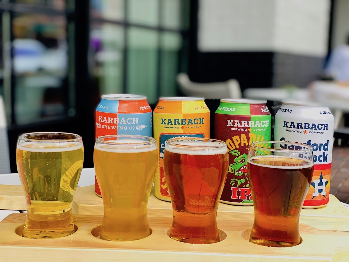 A flight at Karbach Brewing. | Photo by Lisa Gochman Consulting
