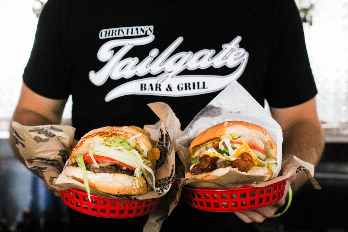 - DiningOut Burger baskets at Christian's Tailgate. | Photo by Christian's Tailgate