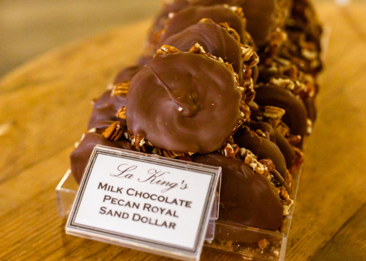 Milk chocolate pecan sand dollars at La King's Confectionary. | Photo by La King's Confectionary