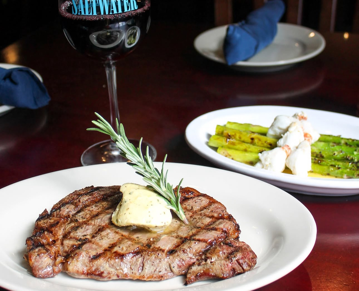 Steak and asparagus at Saltwater Grill. | Photo by Saltwater Grill
