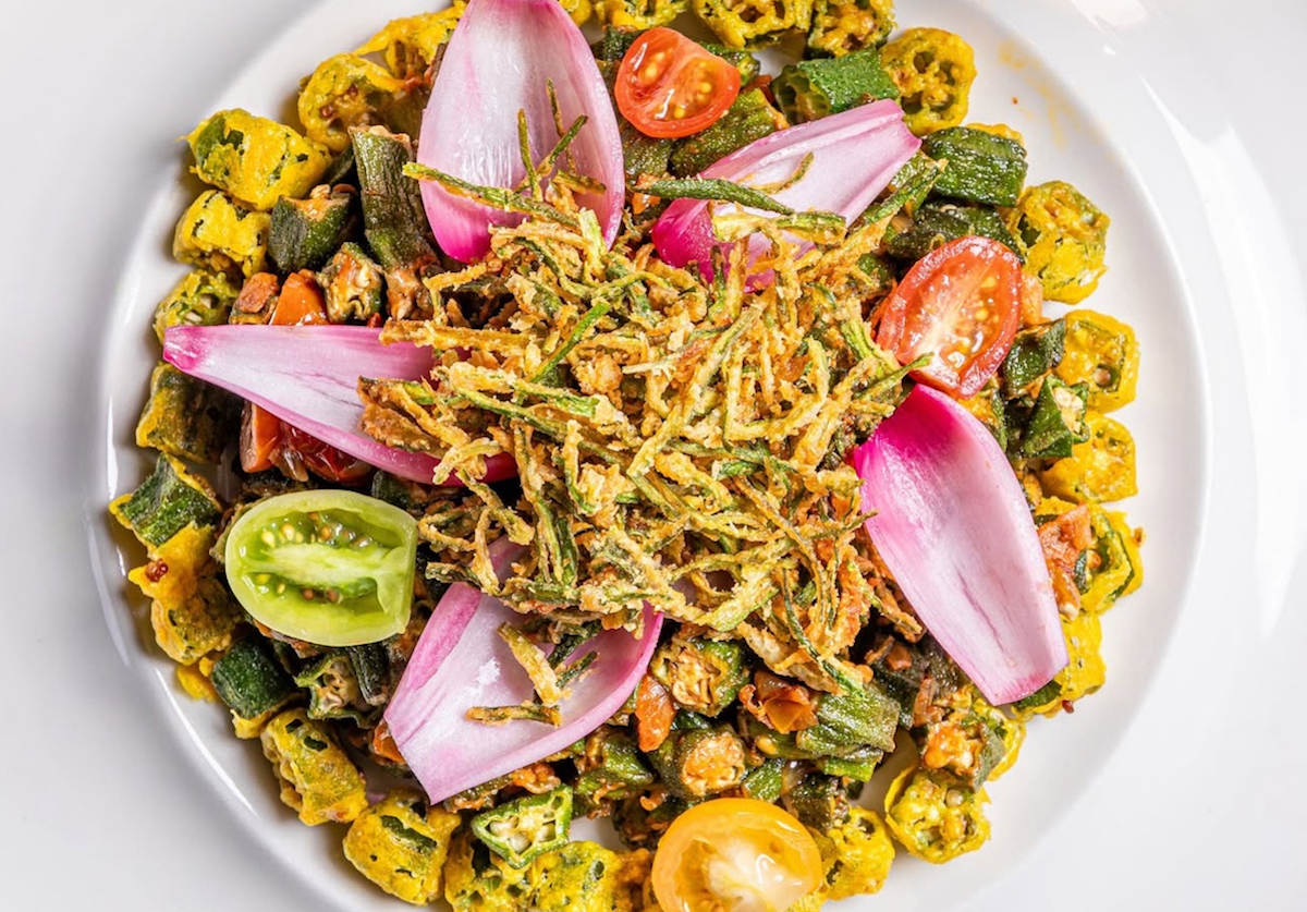 - DiningOut Bhindi do payaza at Sanjh. | Photo by Sanjh