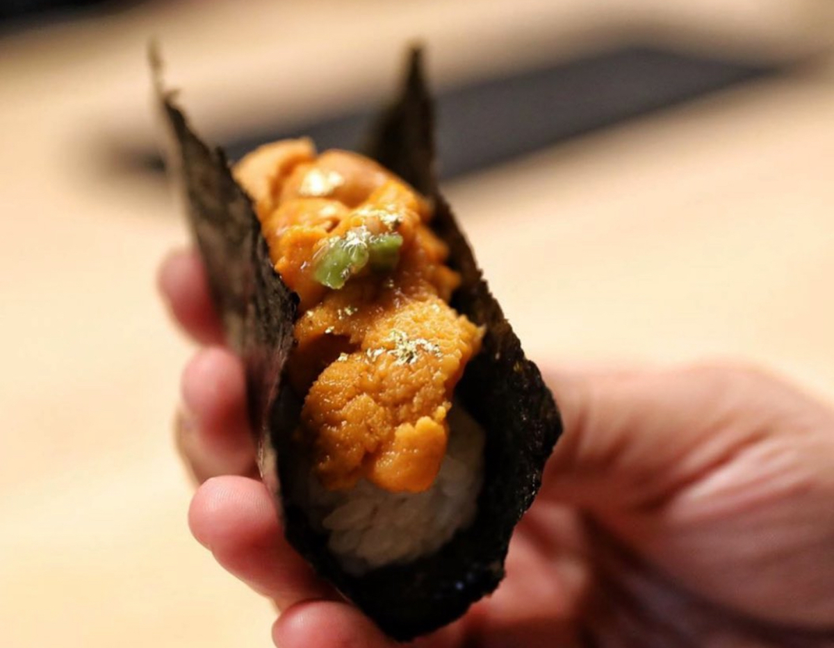 Uni handroll at Nori Handroll Bar. | Photo by Uni Handroll Bar