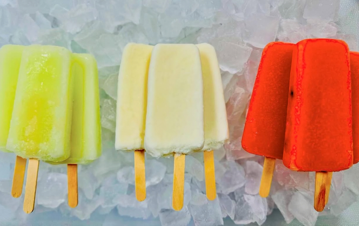 Lime, coconut, and watermelon paletas at La Brisa Ice Cream. | Photo by La Brisa Ice Cream