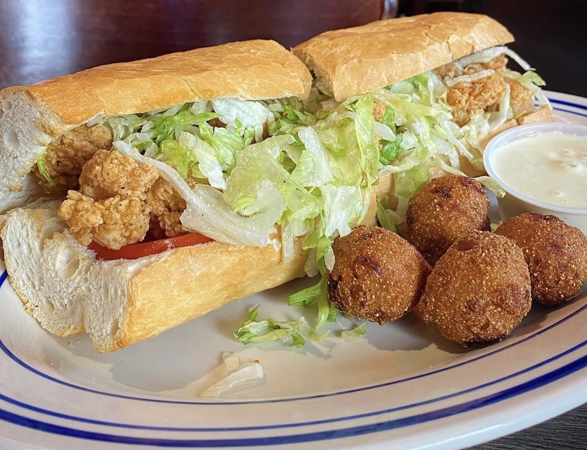 Fried shrimp po'boy at Ragin' Cajun. | Photo by Megha McSwain