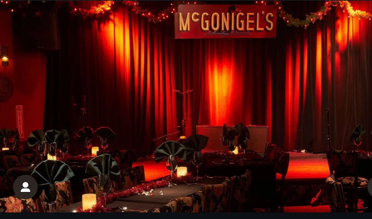 The live music stage at McGonigel’s Mucky Duck. | Photo by McGonigel’s Mucky Duck 