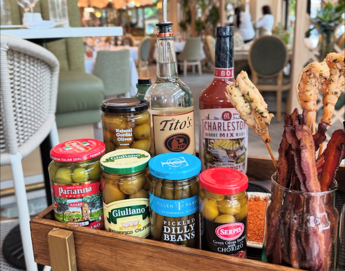 The stocked Bloody Mary cart at Succulent. | Photo by Succulent