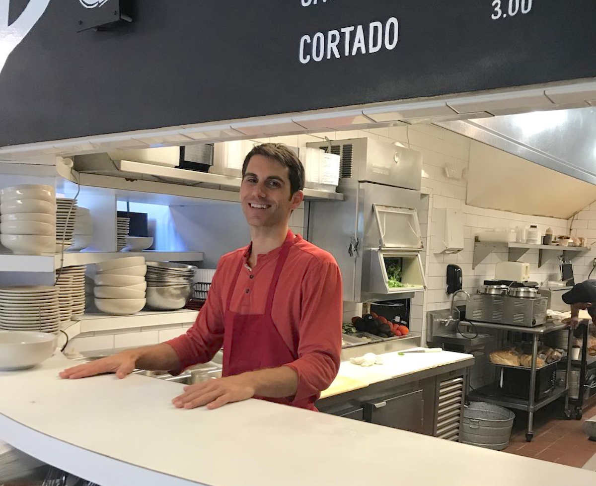 IMG_9360 - DiningOut Paul Petronella behind the counter at Paulie's. | Photo by Paulie's