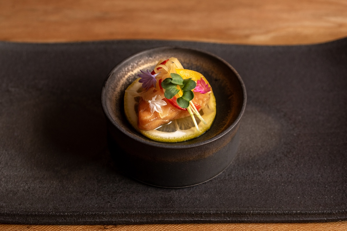 One of the starting dishes during a visit was the Tara no Nanbanzuke. | Photo by James Florio