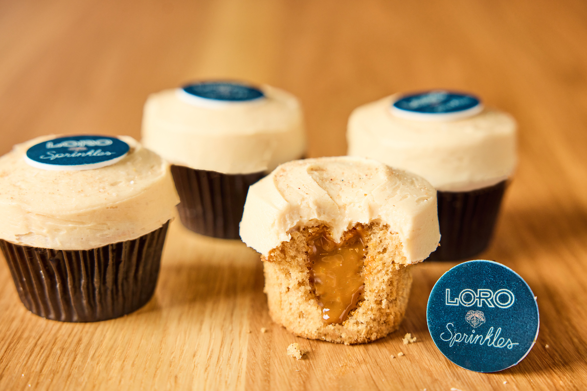 The salted caramel miso cupcake collaboration with Loro and Sprinkle's cupcakes. | Photo by Hai Hospitality