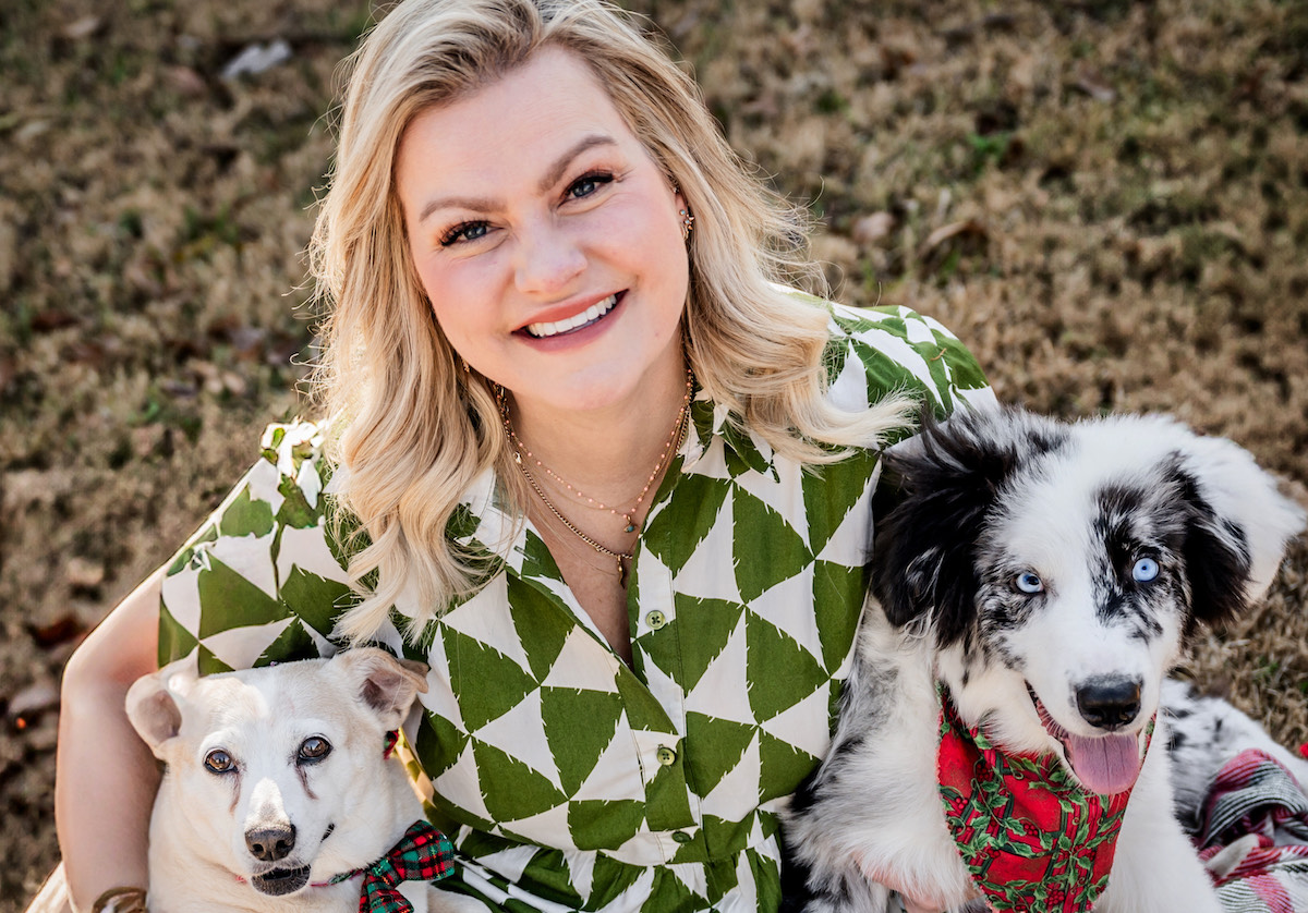 - DiningOut Leigh Hutchinson, the chef-owner of Via Triozzi and Terrazza di Triozzi, with her dogs Scout and Stu. | Photo courtesy of Leigh Hutchinson