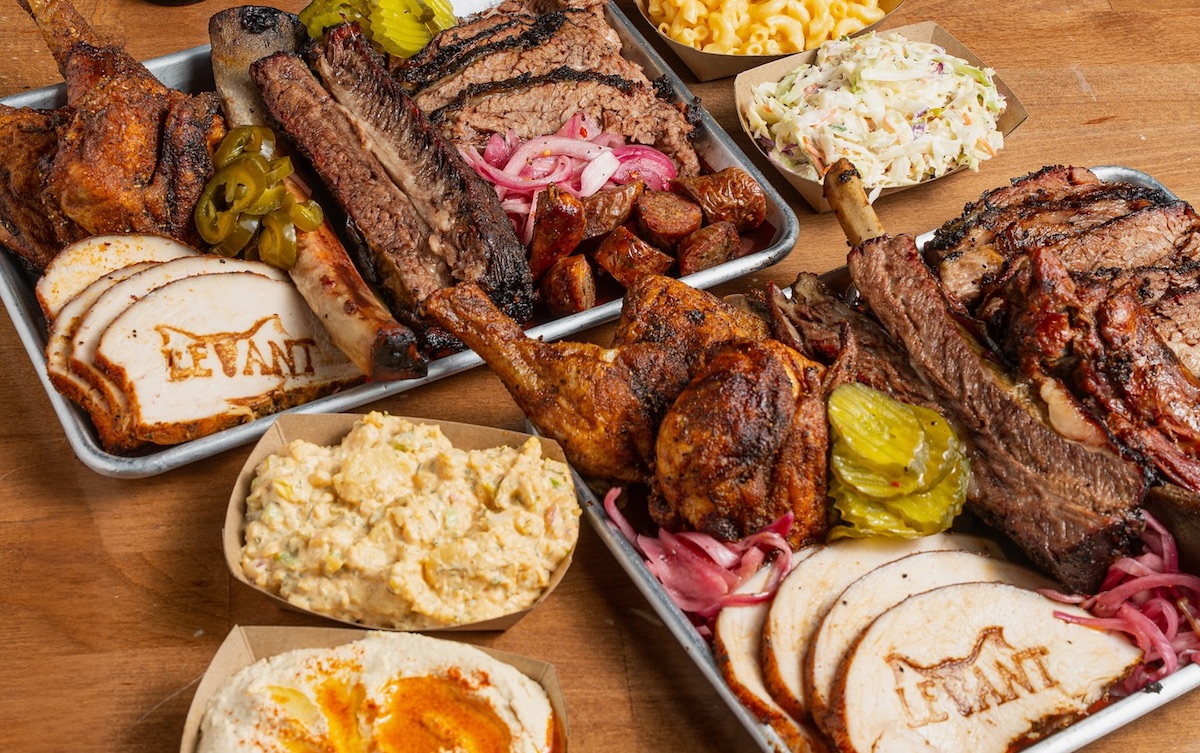 A striking spread of meats and sides at Levant BBQ. | Photo by Levant BBQ