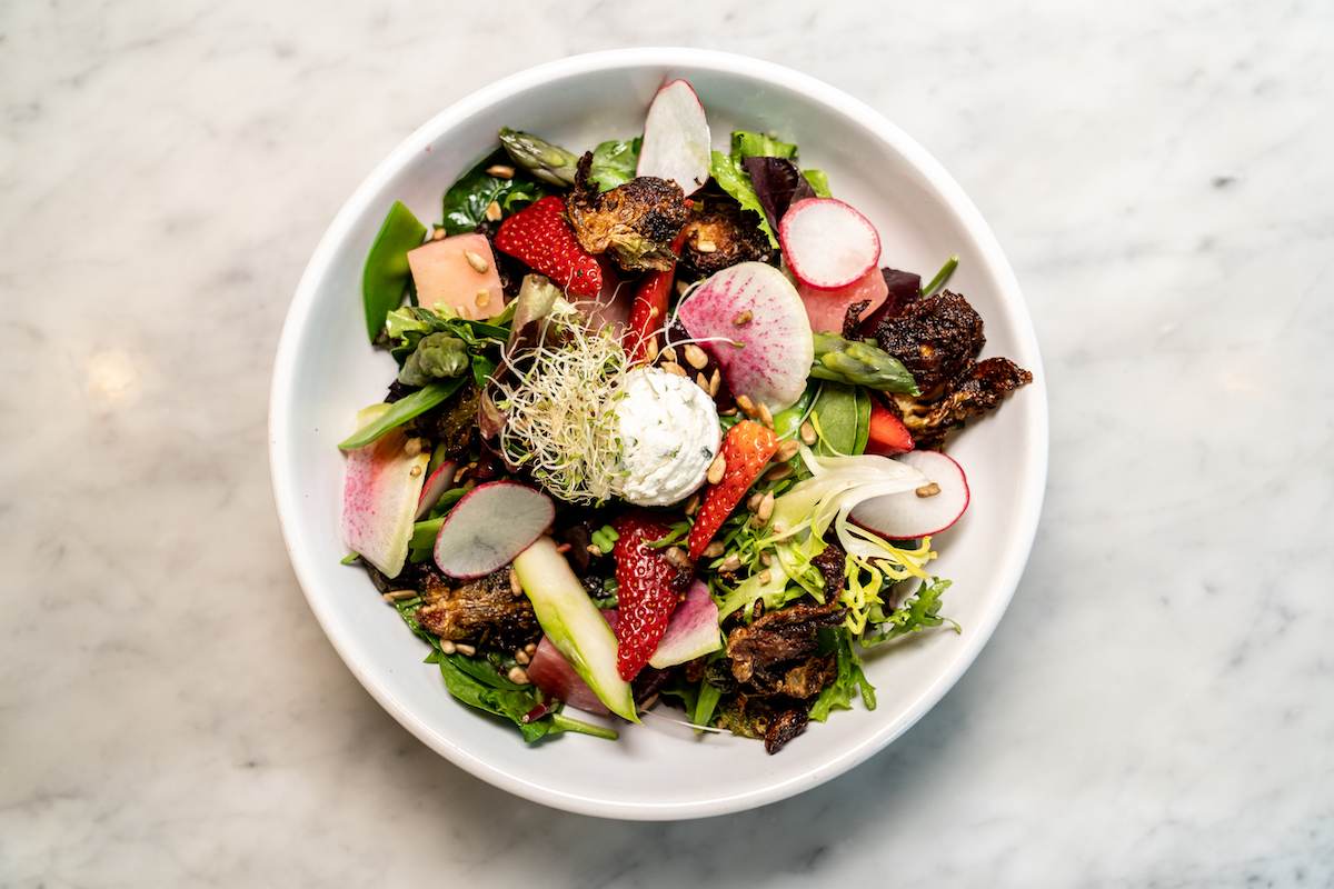 Vegan strawberry and ginger salad at Local Foods. | Photo by Carla Gomez