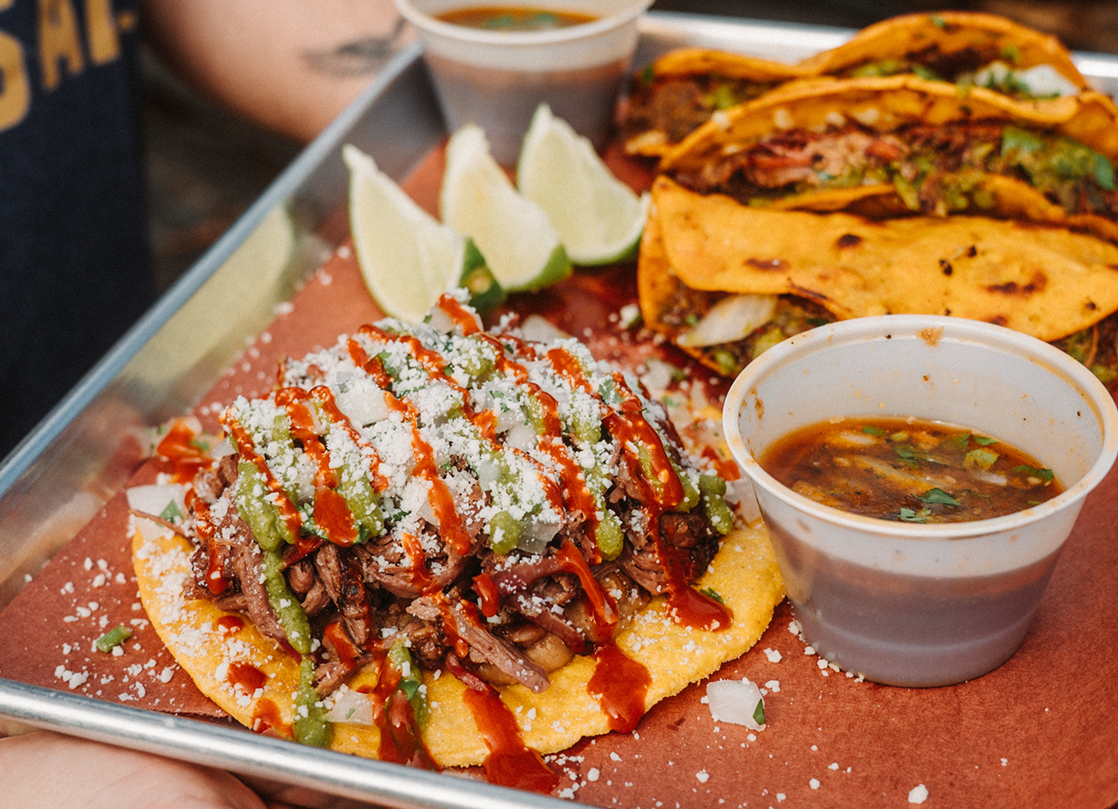 Barbecue tacos from Hurtado Barbecue. | Photo by Robert Lerma