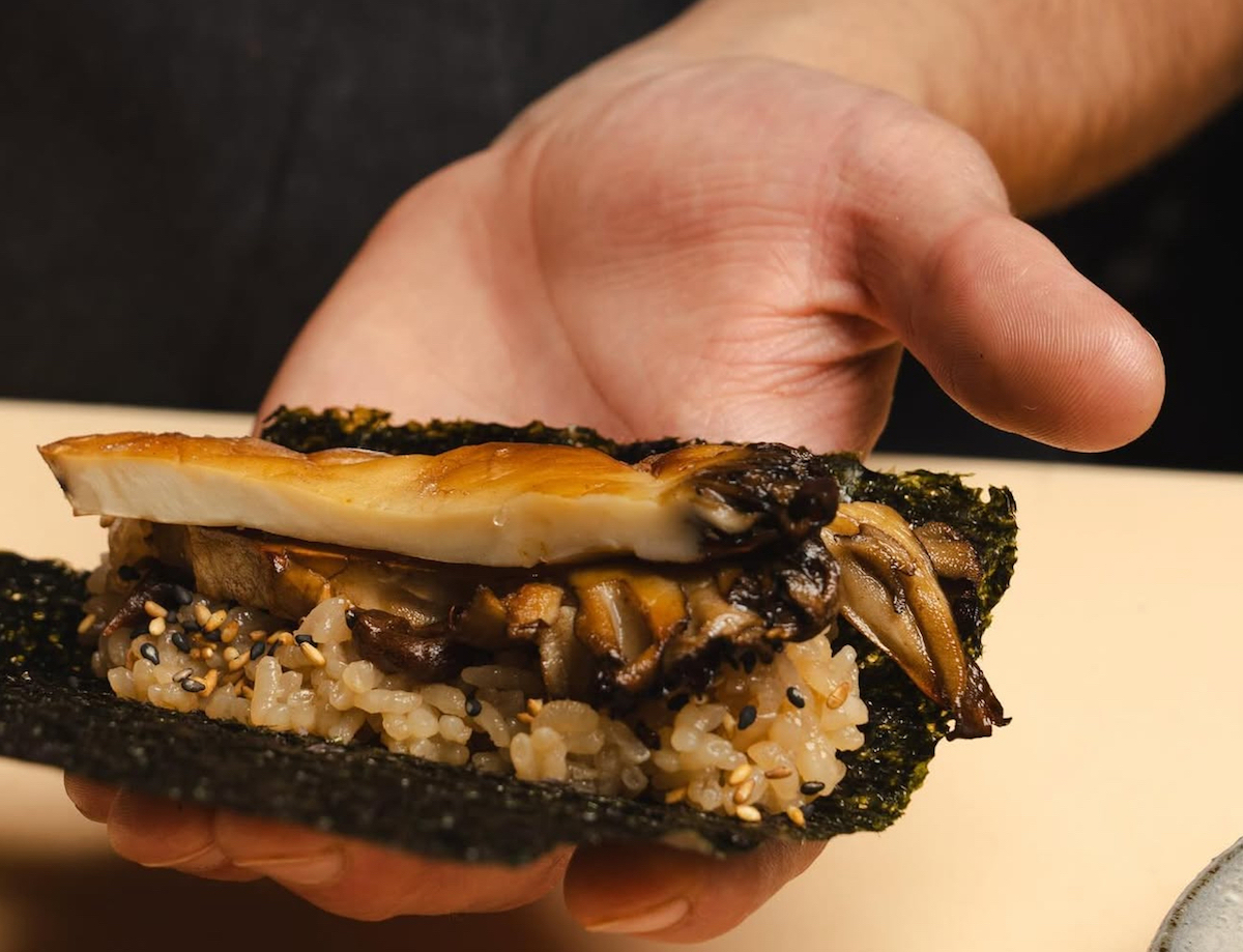 The maitake hand roll at Kira. | Photo by Kira