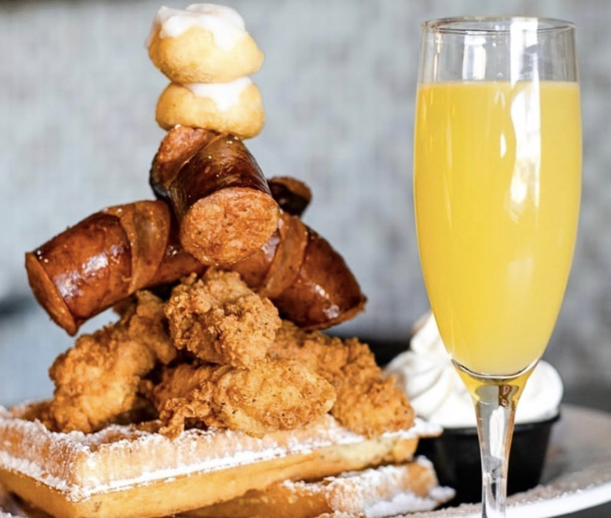 Stacked waffle at Maple Leaf Diner. | Photo by Maple Leaf Diner